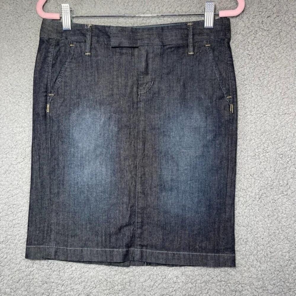 Converse One Star Skirt Womens 2 Blue Denim Dark Wash Pencil Stretch Casual